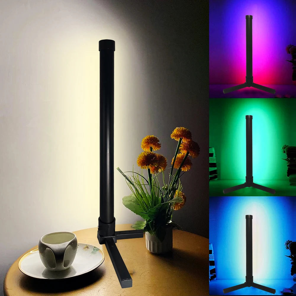 Smart RGB LED Corner Floor Lamp for Modern Living Rooms and Gaming Spaces