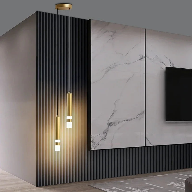 Modern LED Dual Spotlight Pendant for Bedside and Living Room
