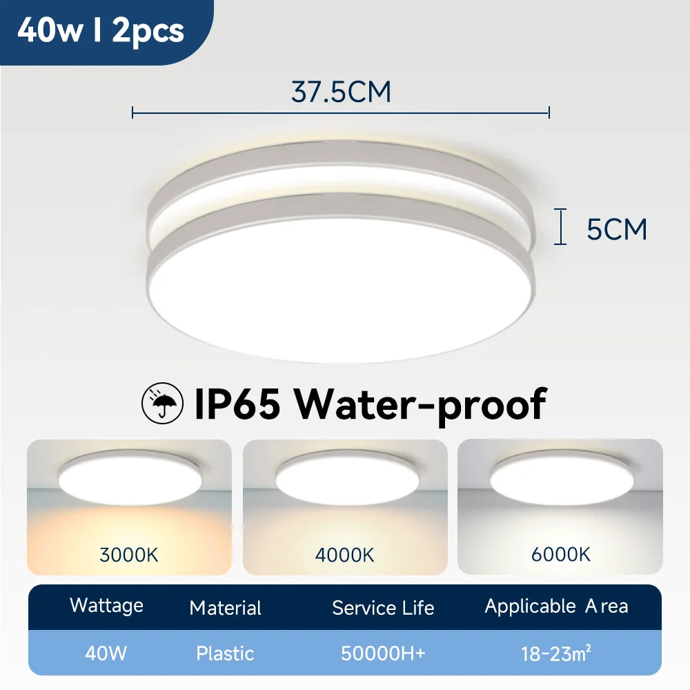 Modern Waterproof LED Ceiling Light for Bathrooms and Kitchens