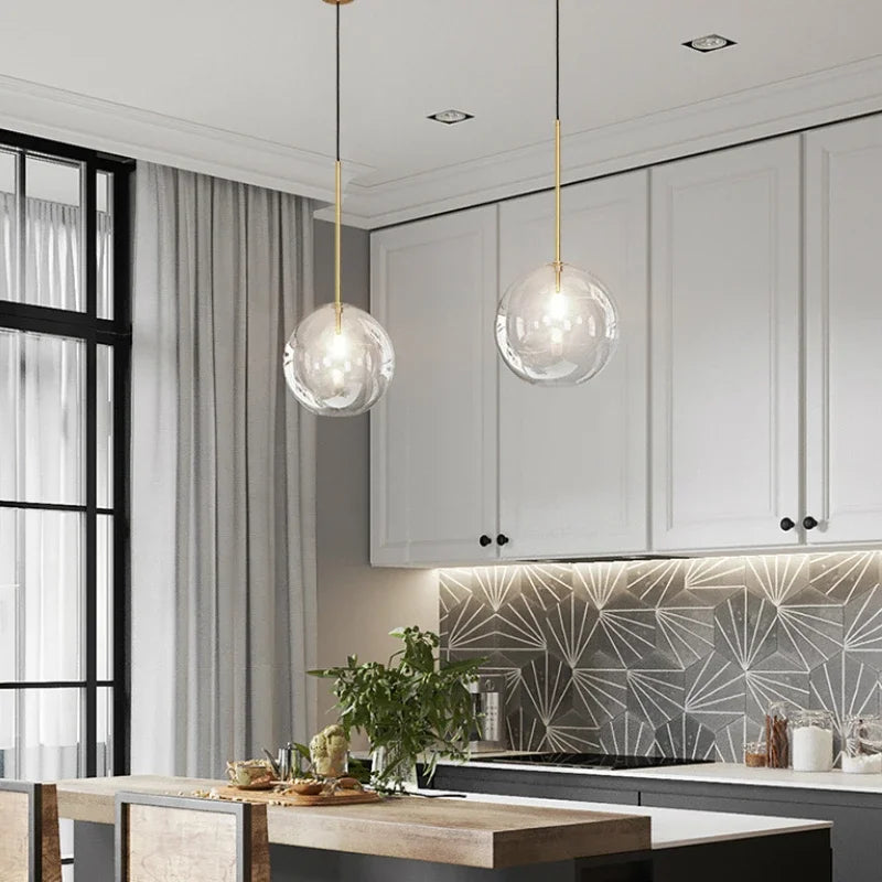 Modern Gold Glass Pendant Light for Contemporary Kitchens and Living Rooms