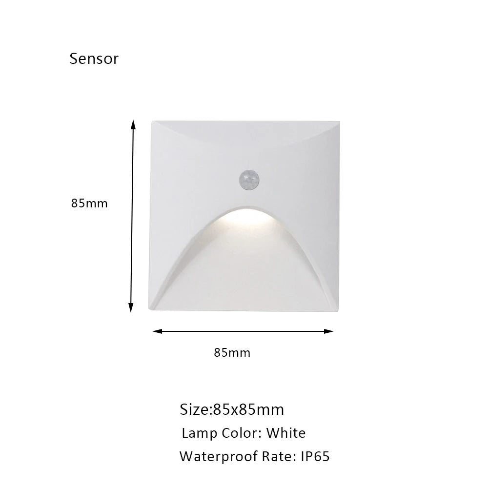 Modern Recessed LED Stair Light with Motion Sensor for Indoor and Outdoor Steps