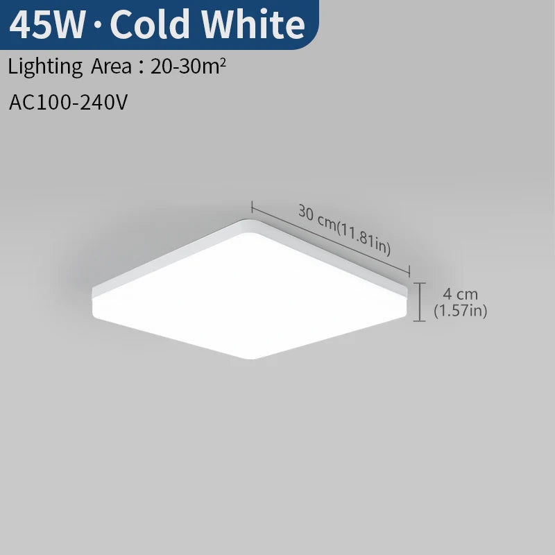 Modern Square LED Ceiling Light for Contemporary Bedrooms and Living Spaces