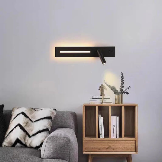 Modern LED Wall Reading Lamp with USB Charging Port for Bedrooms