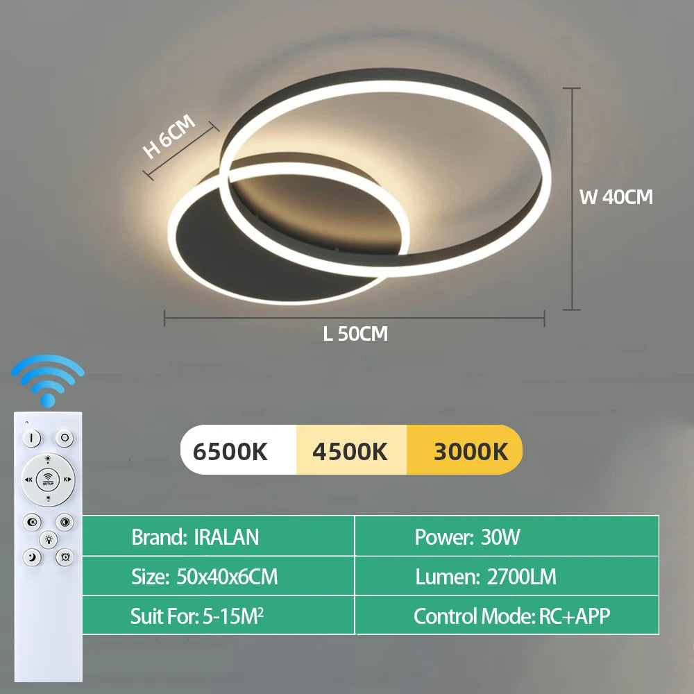 Modern Dimmable LED Ceiling Chandelier for Living Rooms and Bedrooms