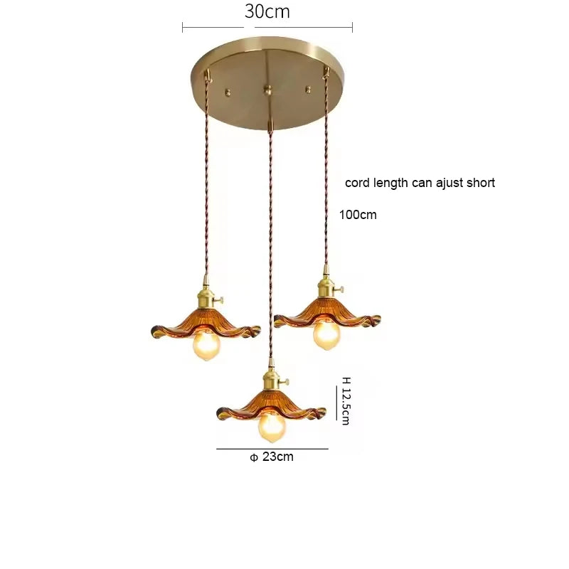 Floral Glass Pendant Light for Modern Dining Rooms and Cafes