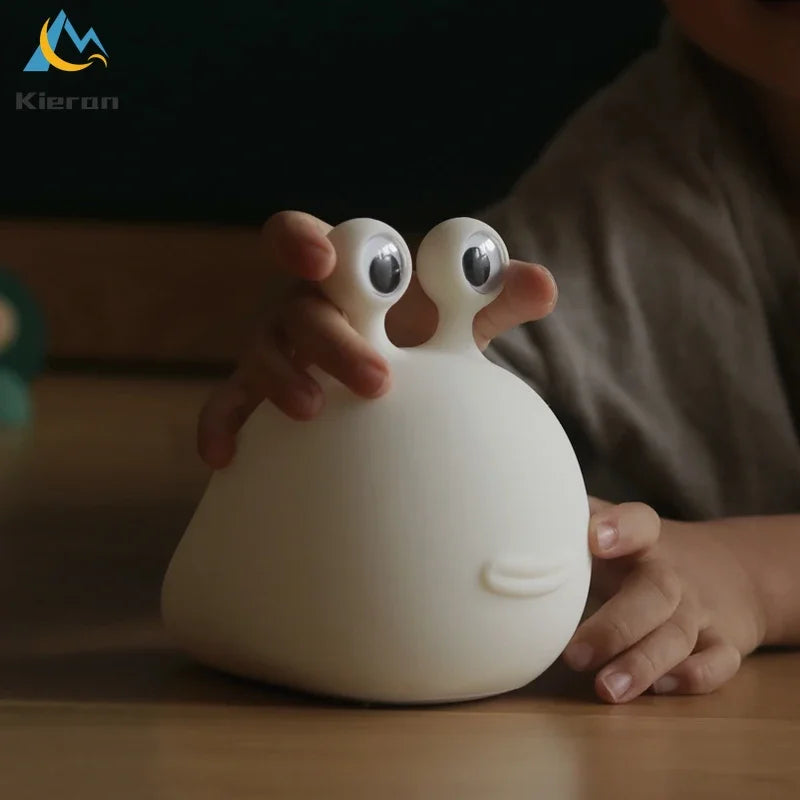 Soft Silicone Slug LED Night Light for Nursery and Kids Rooms
