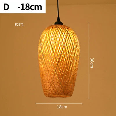 Handmade Rattan Bamboo Pendant Light for Rustic Cafes and Restaurants