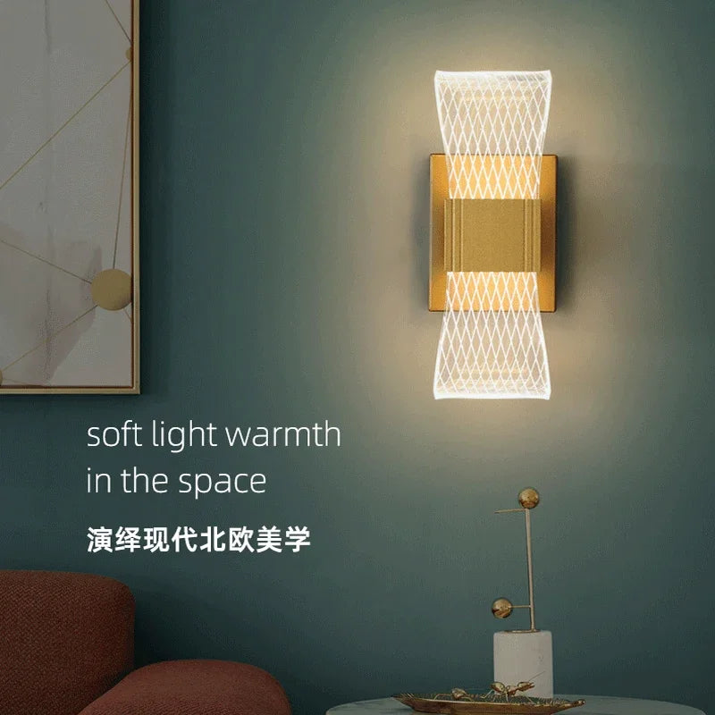 Nordic Aluminum LED Wall Light for Modern Living Room and Bedroom