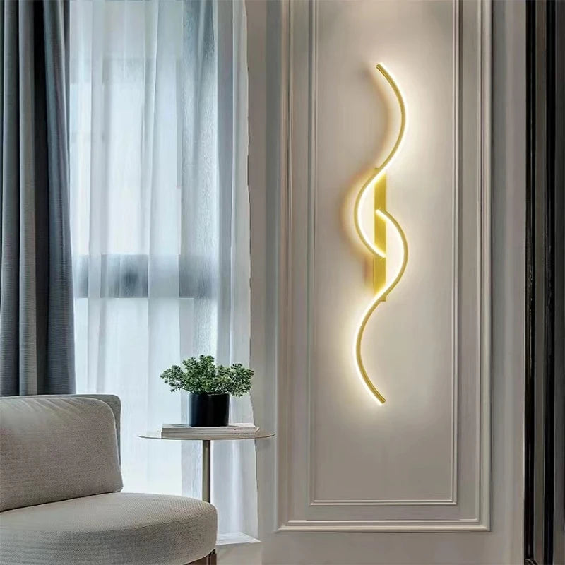 Modern Minimalist LED Strip Wall Sconce for Bedroom and Living Room