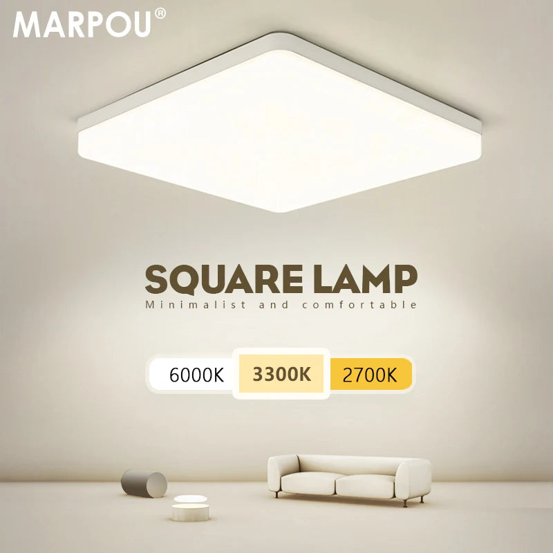 Modern Square LED Ceiling Light for Contemporary Bedrooms and Living Spaces