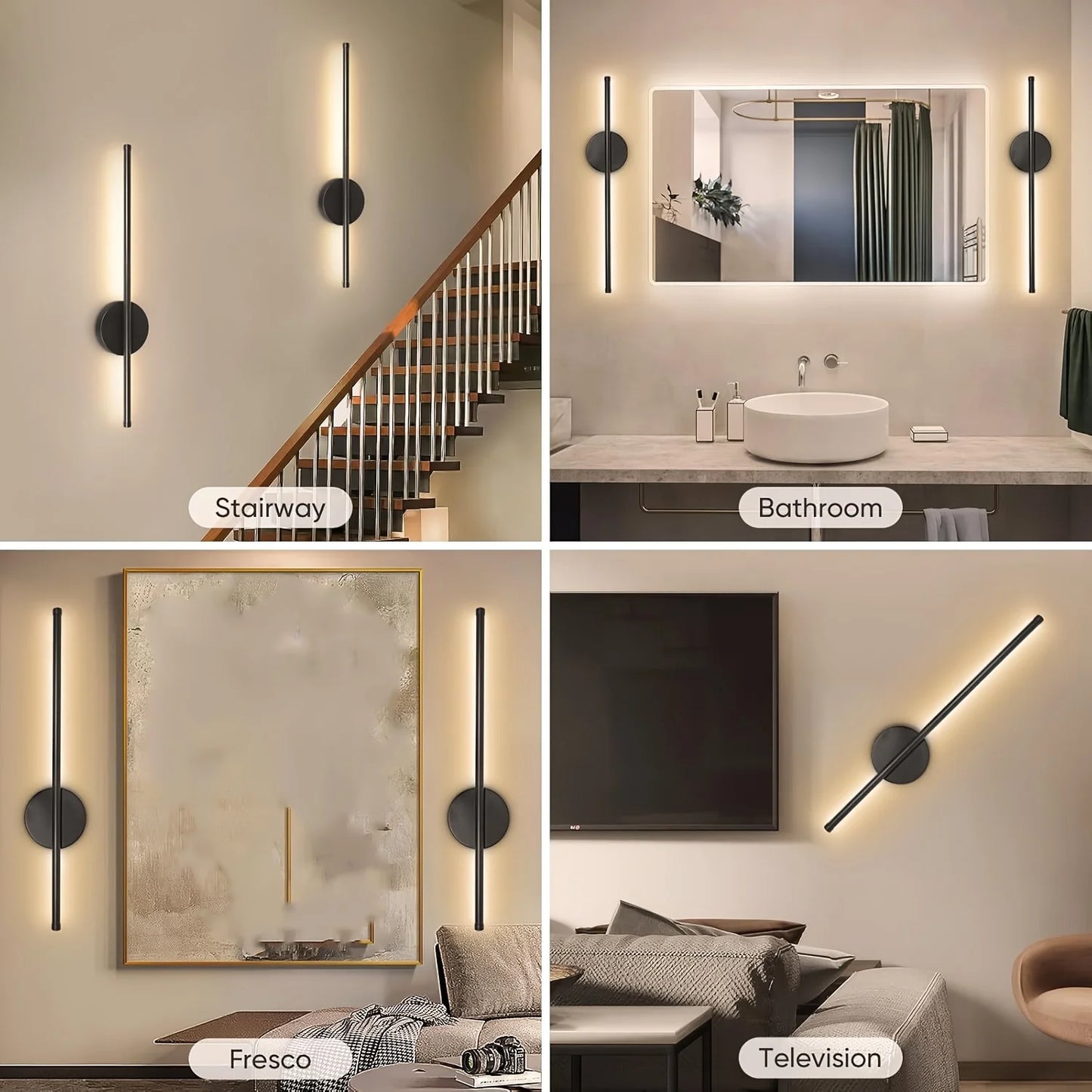 Wireless LED Wall Sconce with Remote for Bedroom and Living Room