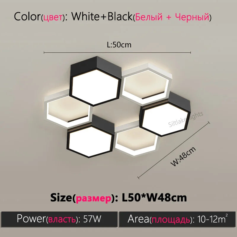 Modern Honeycomb Ceiling Light for Artistic Living Rooms and Dining Spaces
