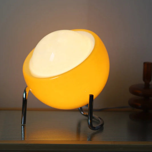 Mid-Century Glass Table Lamp for Bedside and Living Room Decor