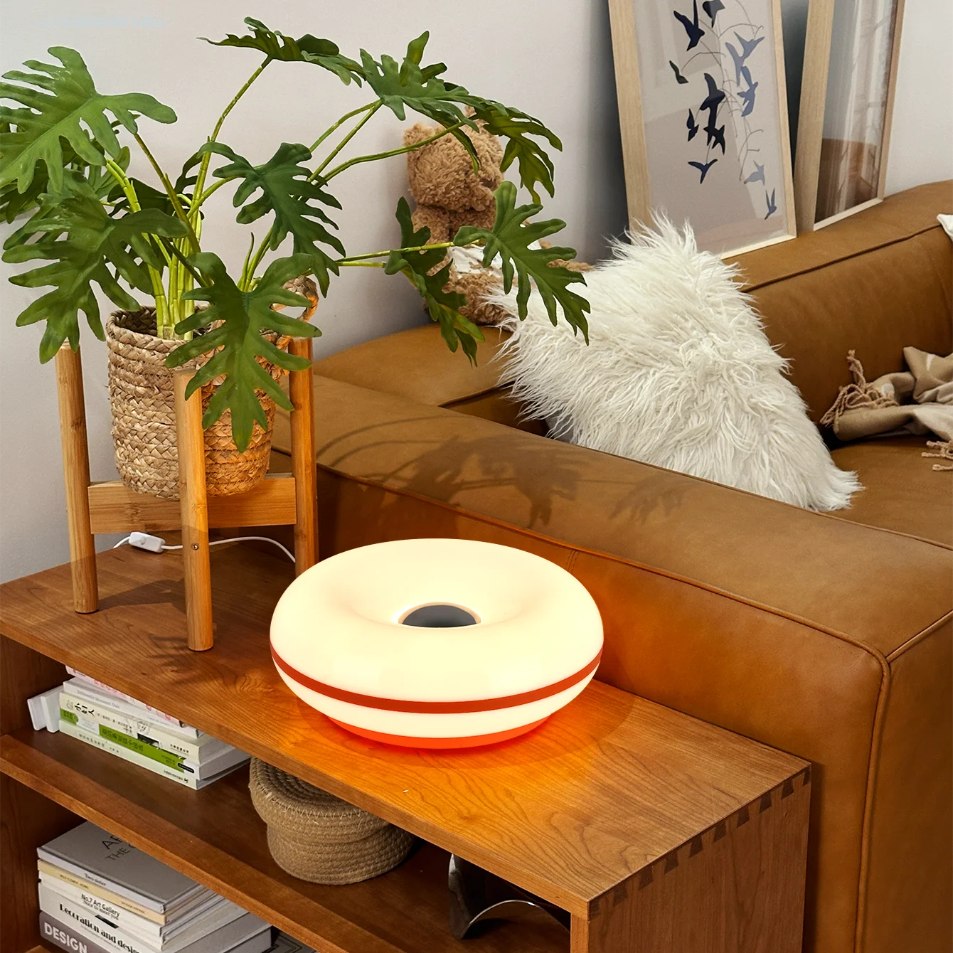 Bauhaus Donut Table Lamp with USB Port for Modern Bedrooms and Cafes