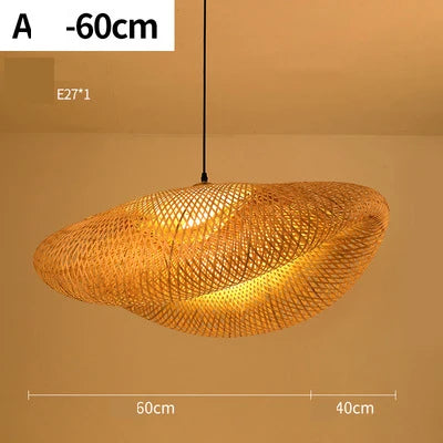 Handmade Rattan Bamboo Pendant Light for Rustic Cafes and Restaurants