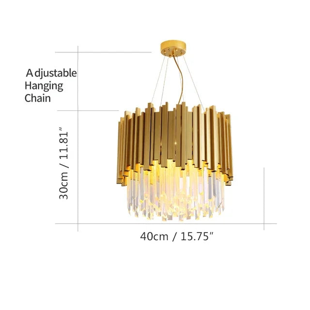 Modern Gold and Black Crystal Chandelier for Luxury Hotel and Living Room