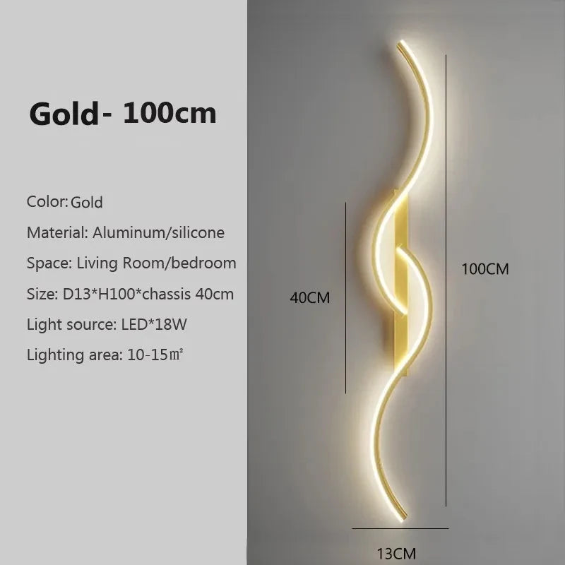 Modern Minimalist LED Strip Wall Sconce for Bedroom and Living Room