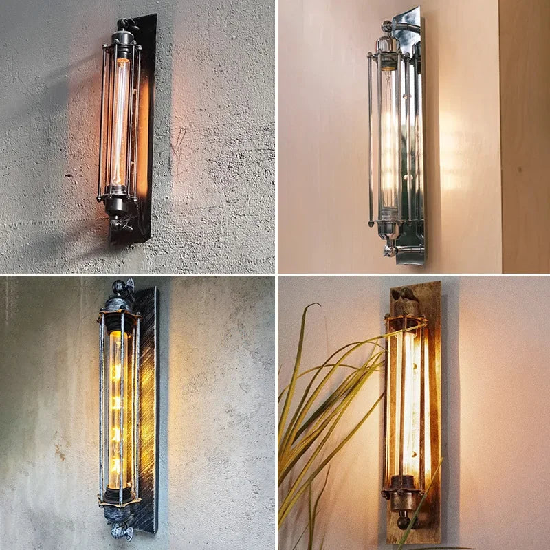 Rustic Industrial Iron Wall Sconce for Restaurants and Lofts