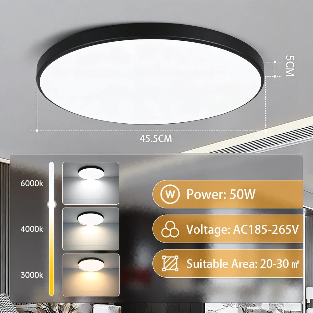 Modern Ultra-Thin LED Ceiling Light for Contemporary Bedrooms and Kitchens
