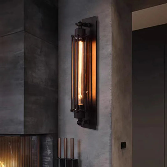Industrial Iron Wall Lamp for Restaurants and Modern Loft Interiors