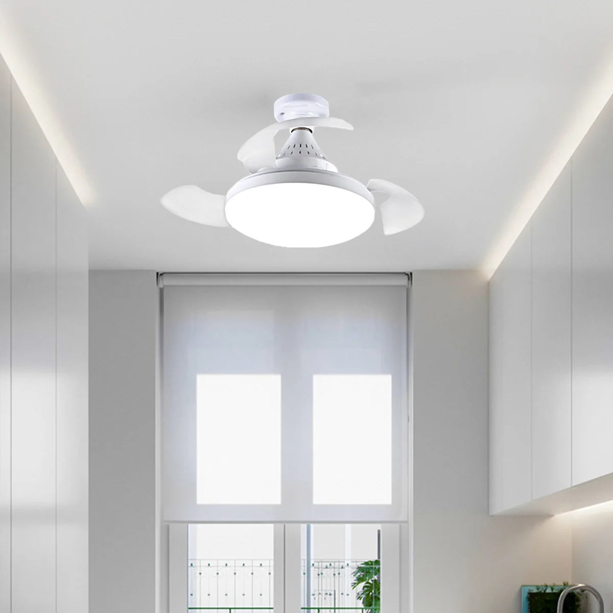 Modern Smart LED Ceiling Fan with Remote and App Control for Living Rooms