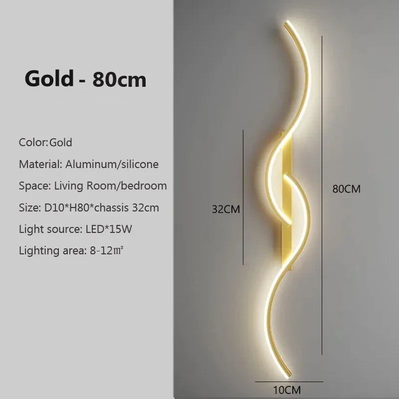 Modern Minimalist LED Strip Wall Sconce for Bedroom and Living Room