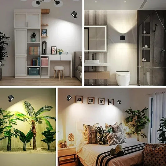 Magnetic LED Wall Spotlight with Remote for Modern Bedroom and Living Room