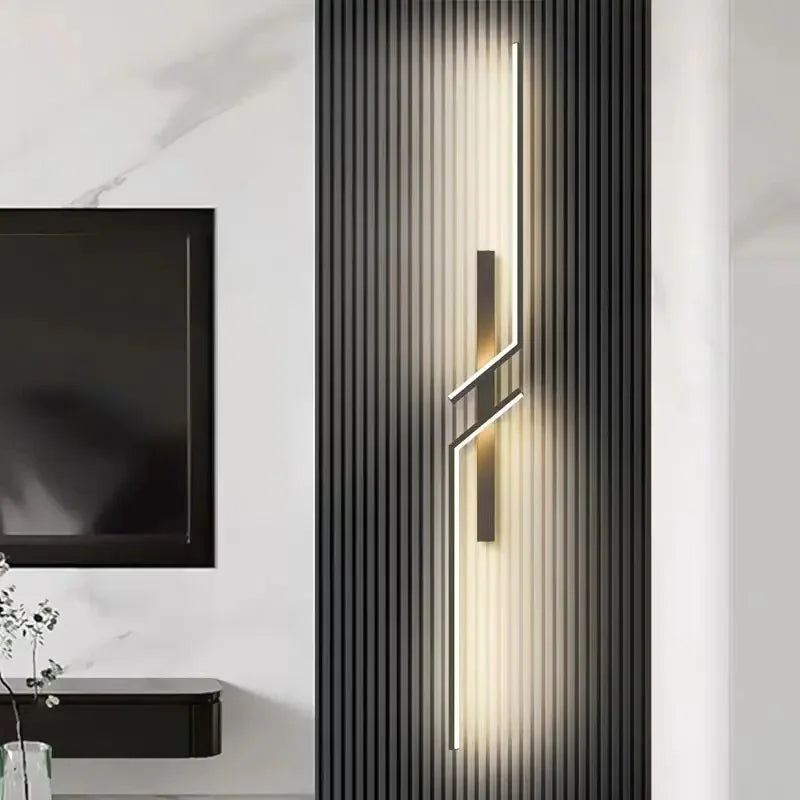 Minimalist LED Strip Wall Sconce for Modern Living Room and Bedroom Interiors