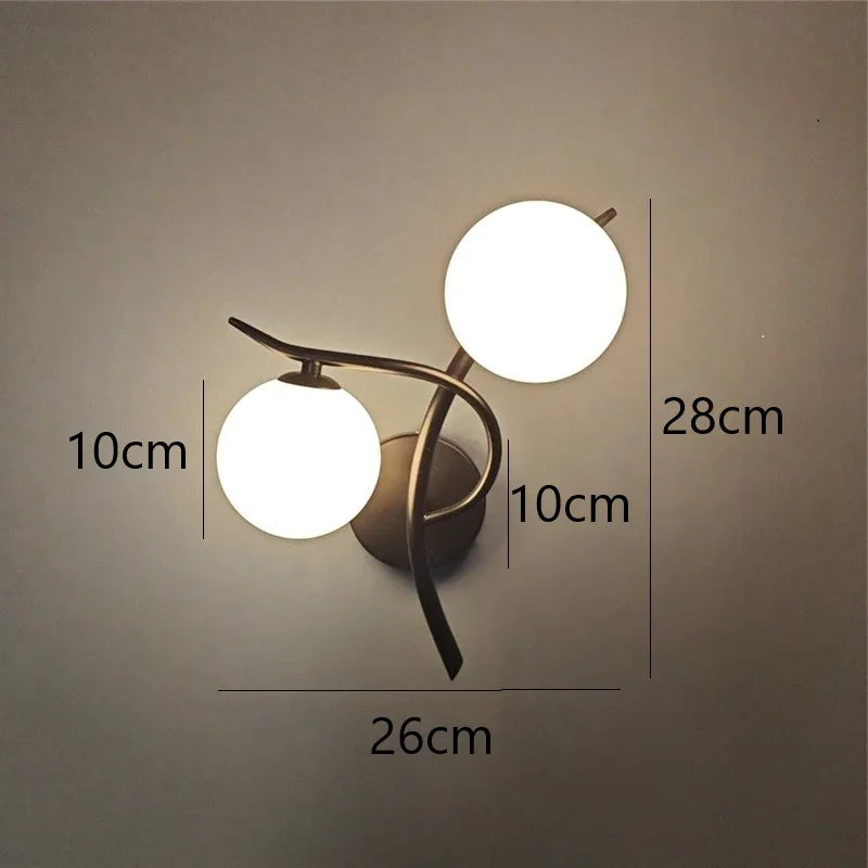Nordic Glass Ball Wall Lamp for Modern Bedrooms and Hallways