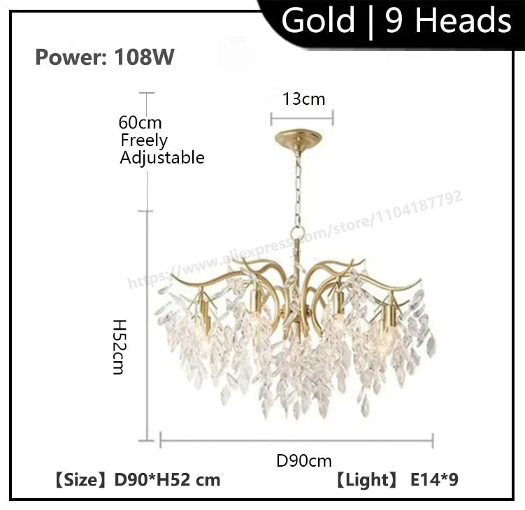 Luxury Crystal Chandelier for Elegant Living Rooms and Dining Spaces