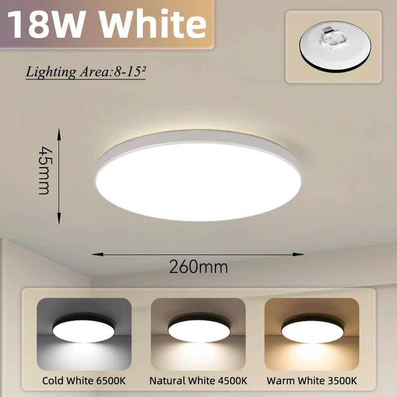 Modern Flush Mount LED Ceiling Light for Bathrooms and Kitchens