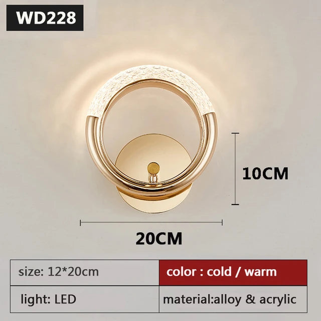 Modern Nordic LED Wall Sconce for Bedroom and Contemporary Interiors