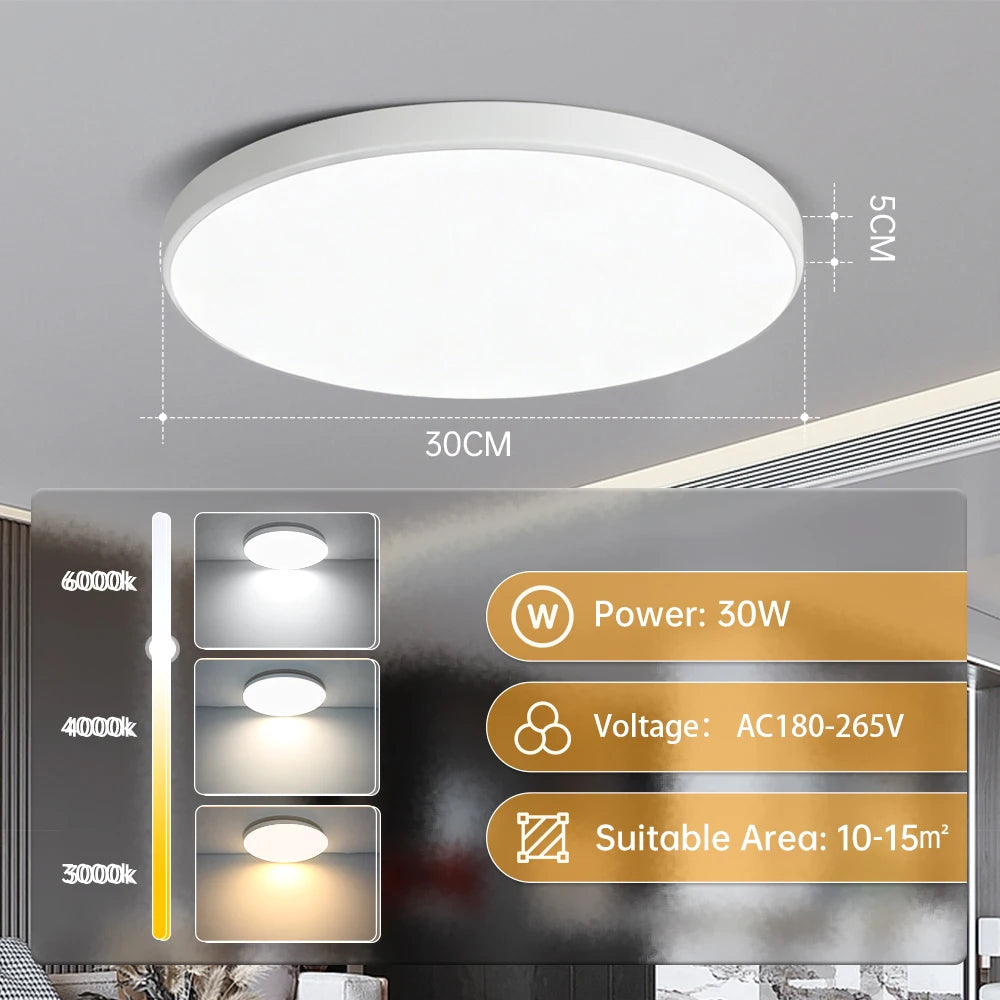 Modern Ultra-Thin LED Ceiling Light for Contemporary Bedrooms and Kitchens