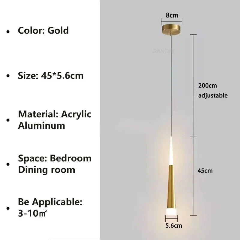 Nordic Minimalist LED Pendant Light for Modern Dining Rooms and Bedside Spaces