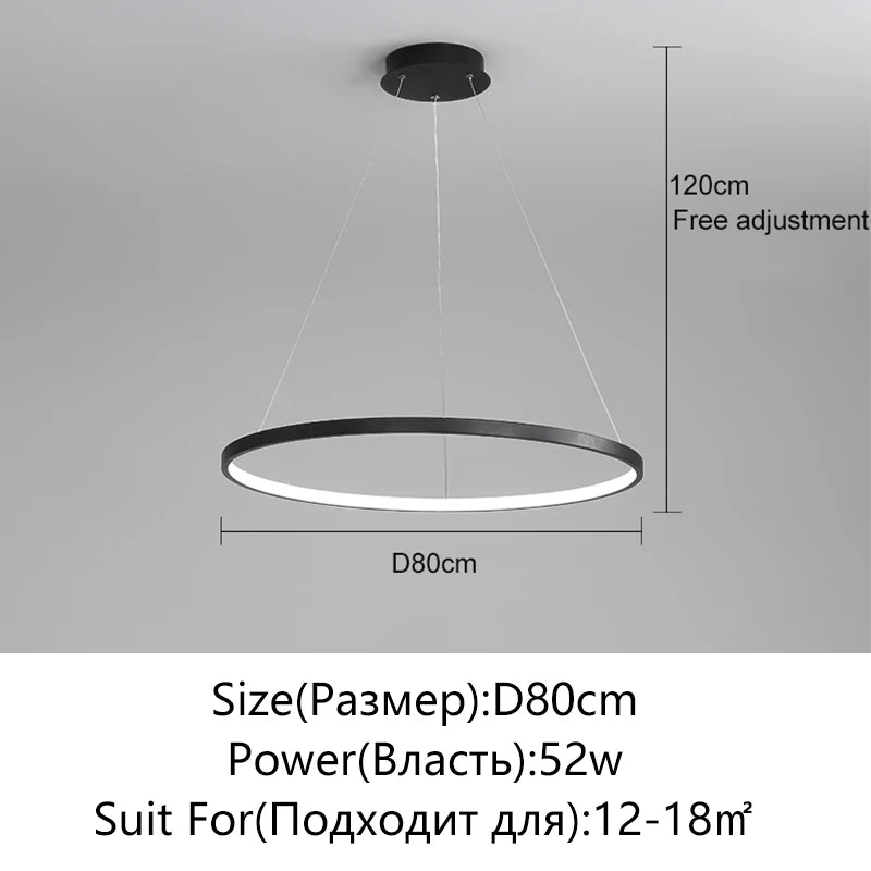 Minimalist Round LED Pendant Light for Modern Living Rooms and Restaurants