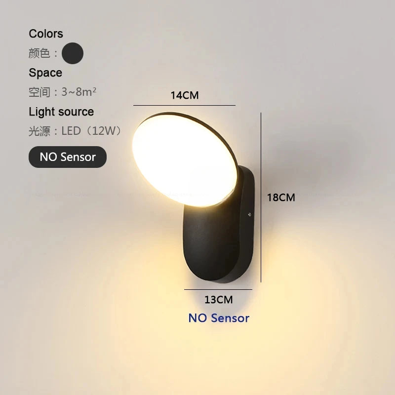 Modern Motion Sensor LED Outdoor Wall Light for Gardens and Pathways