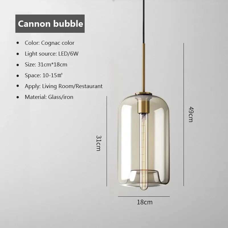 Nordic Glass Pendant Chandelier for Modern Dining Rooms and Cafes