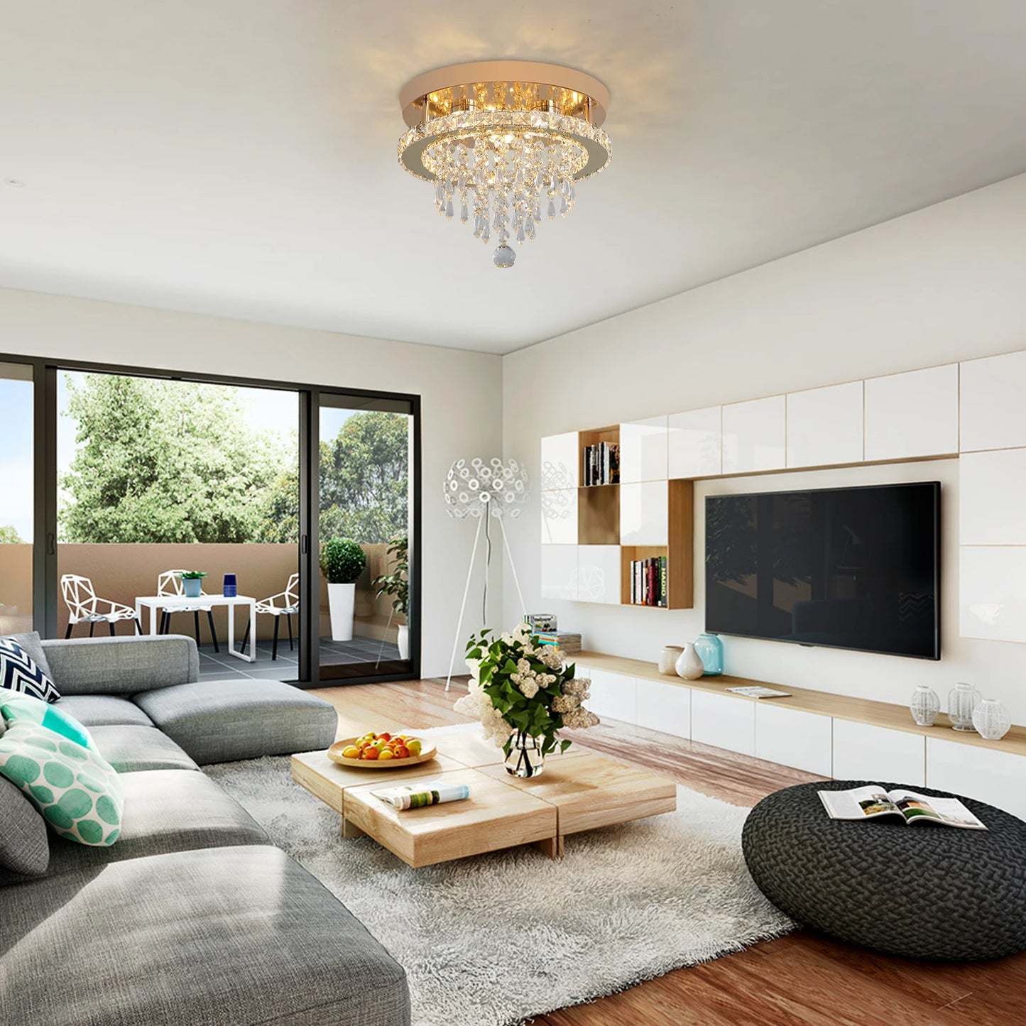 Luxury Gold Crystal Chandelier for Modern Living Room and Bedroom