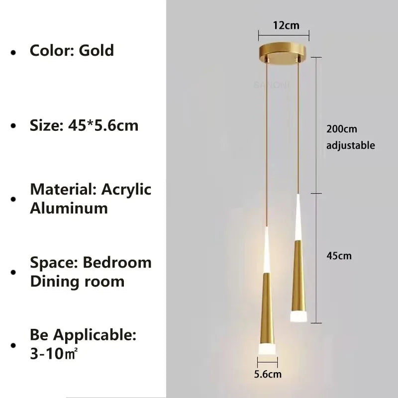 Nordic Minimalist LED Pendant Light for Modern Dining Rooms and Bedside Spaces