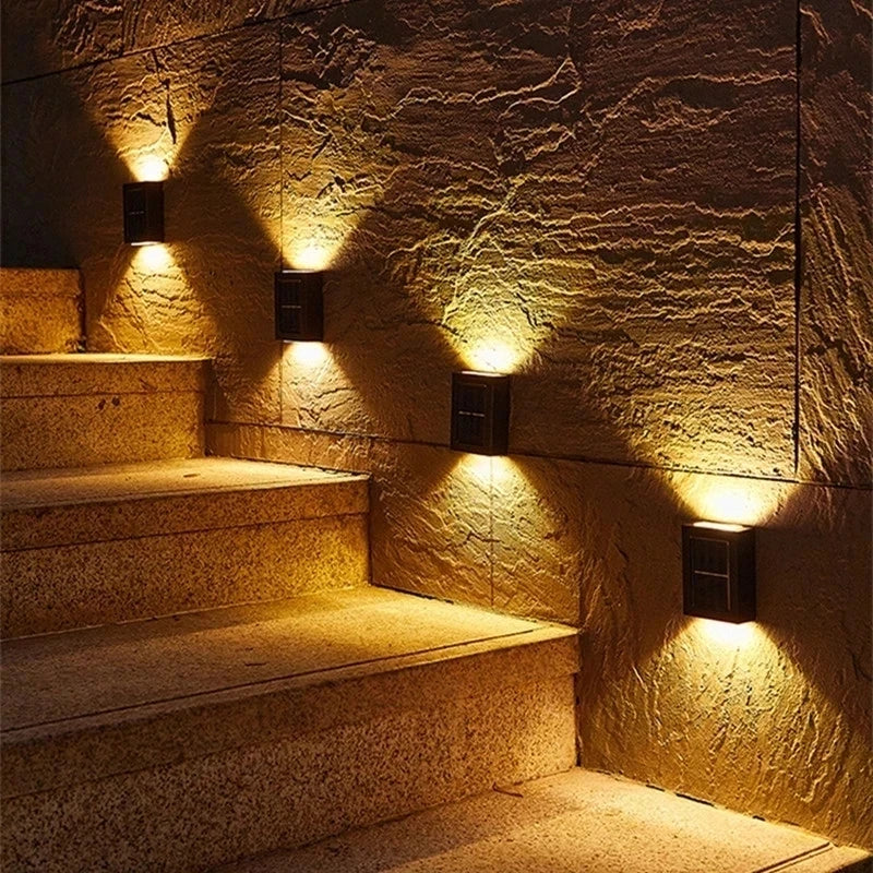 Modern Solar LED Outdoor Wall Light with Motion Sensor for Garden Security