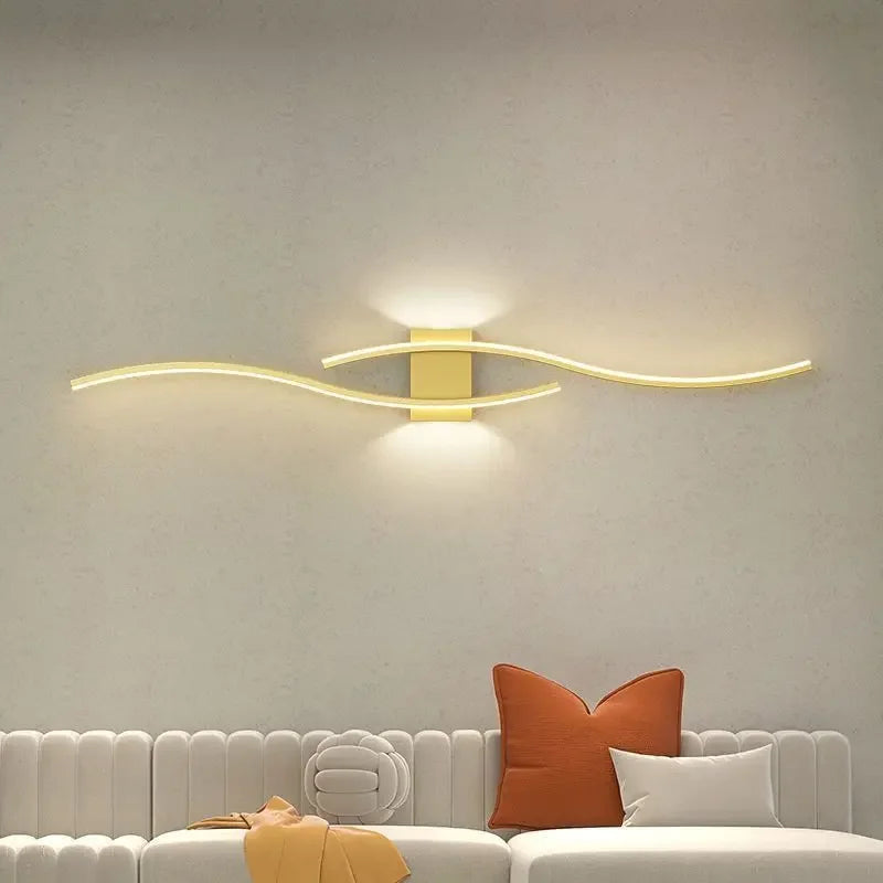 Modern LED Long Strip Wall Sconce for Living Rooms and Restaurants