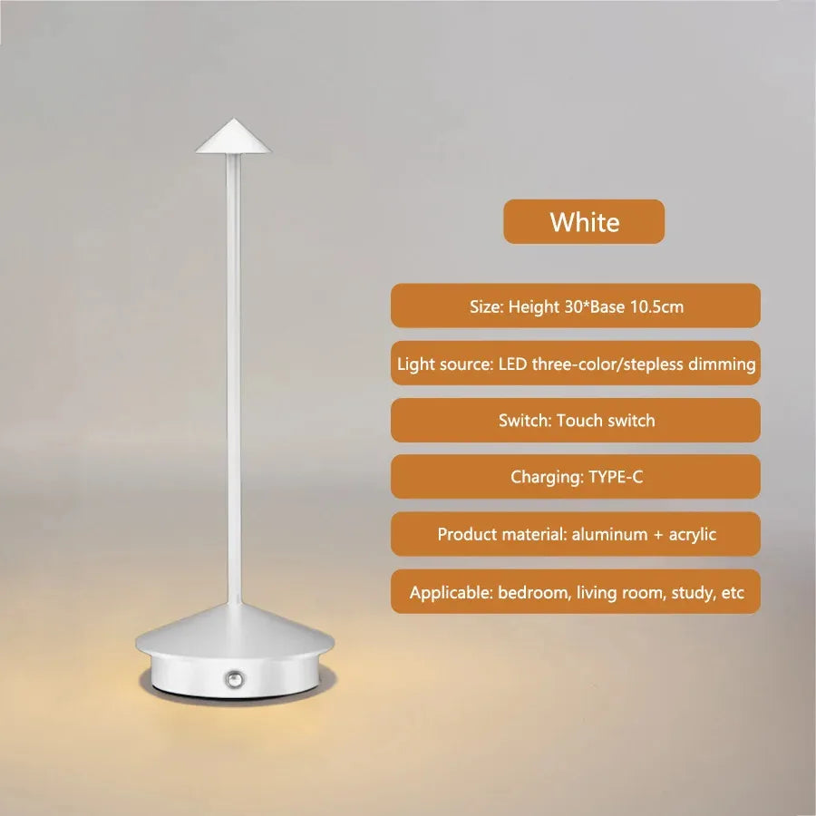 Rechargeable LED Table Lamp for Modern Restaurants and Coffee Shops