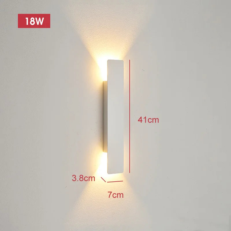 Modern LED Strip Wall Light for Exterior and Bedroom Interiors