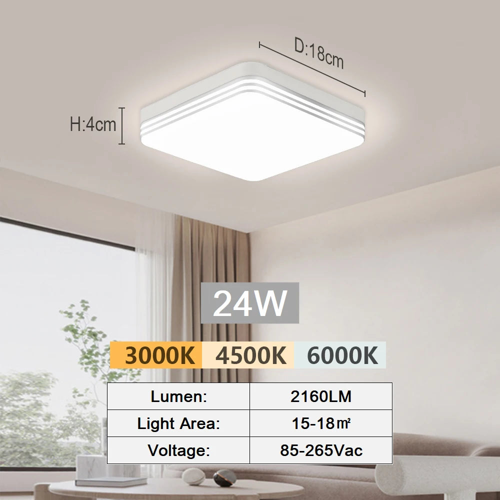 Modern LED Flush Mount Ceiling Light for Kitchens and Hallways