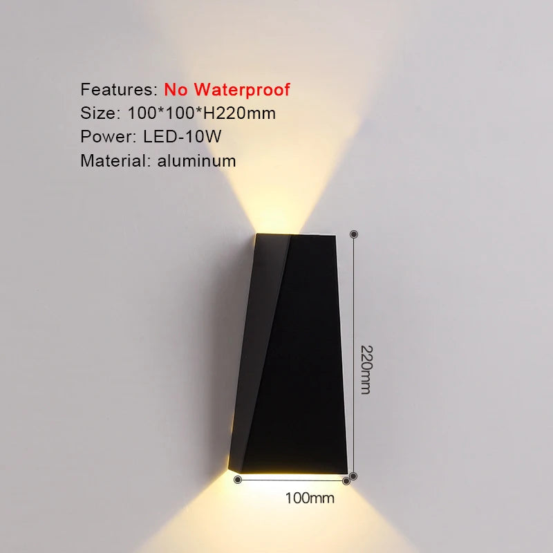 Modern Aluminum Waterproof LED Wall Sconce for Outdoor Patios and Gardens