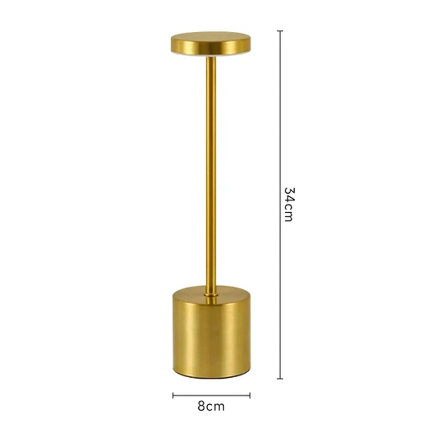 Rechargeable Metal Touch Table Lamp for Modern Cafe and Home Ambience