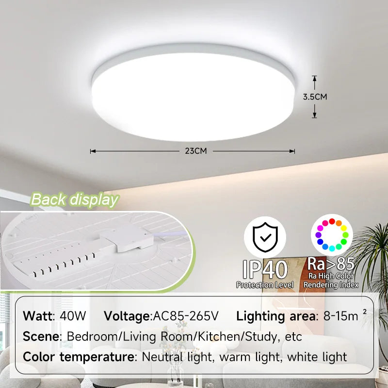 Modern Ultra-Thin LED Ceiling Light for Contemporary Bedrooms and Kitchens