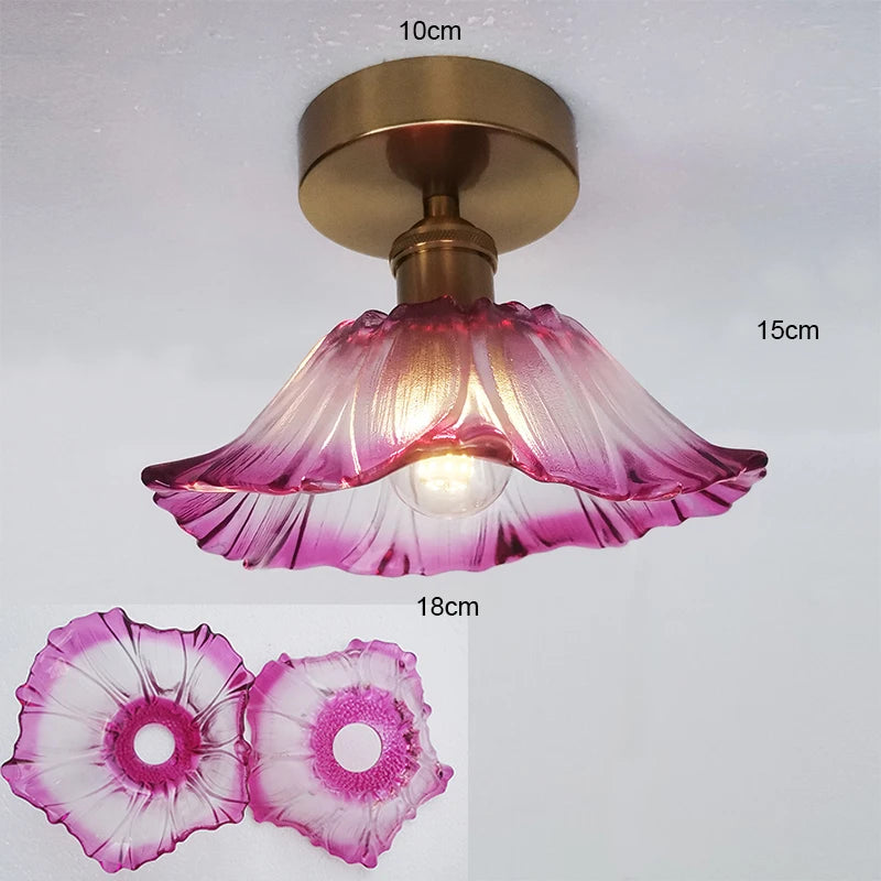 Vintage Floral Glass Pendant Light for Elegant Dining Rooms and Cafes