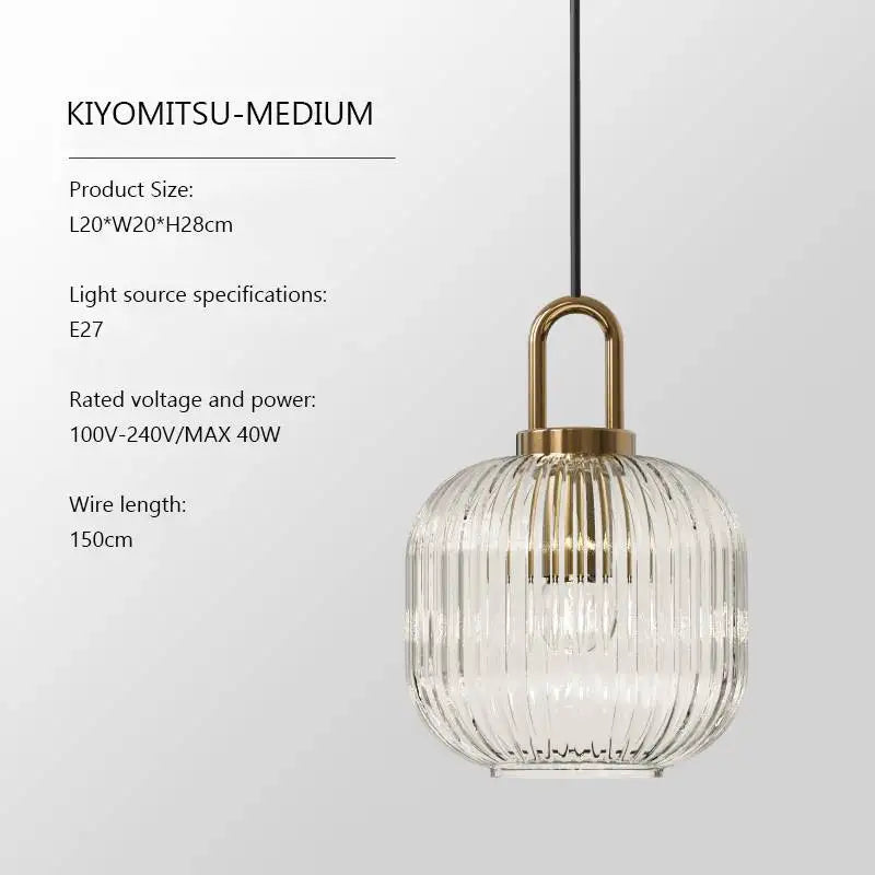 Modern Striped Glass Pendant Light for Kitchen Island and Dining Rooms