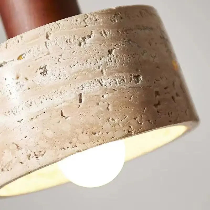 Wabi Sabi Travertine Pendant Light for Dining Rooms and Kitchen Islands